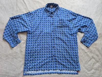 Vintage Mecca Shirt Mens XL Geometric Pattern Button Up Long Sleeve 90s - Image 1 of 4