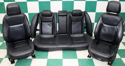 12' 300 *WEAR* Black Leather Heated Power Front Buckets Backseat Seats Set OEM Foto 1 de 4