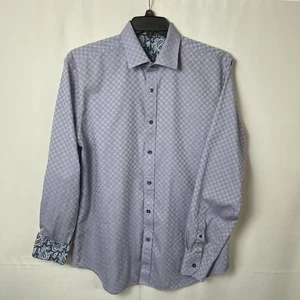 Bugatchi Shirt Mens Size XL Purple Shaped Fit Long Sleeve Flip Cuff Casual - Picture 1 of 6