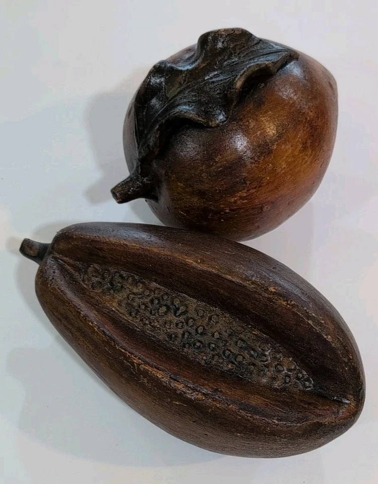 Ceramic Decorative Fruit - 2 Pieces - Large - Browntone - Image 1 of 4