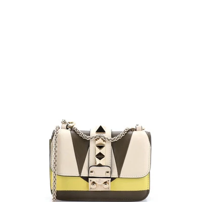 Valentino Garavani Glam Lock Shoulder Bag Geometric Color Block Leather Mini - Image 1 of 4
