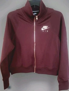 Nike Track Jacket Women MEDIUM Cropped Lightweight WINE Rose Gold Festival NWOT - Picture 1 of 4
