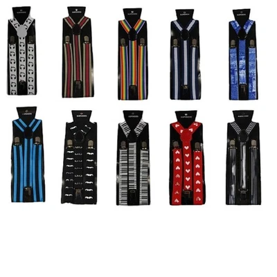 Pattern Suspenders Colourful Print Costume Adjustable Clip On Braces Mens Womens - image 1 of 2