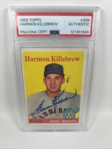 Seltene 1958 HARMON KILLEBREW signierte Topps Karte HOF-PSA - helle Karte - Bild 1 von 5