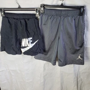 Nike Jordan Shorts Boys S Gray Black Sportswear Woven Lined Basketball Lot Of 2 - Picture 1 of 9