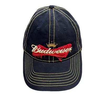 Anheuser Busch Inc Mens Navy Budweiser Adjustable Strapback Hat Cap NWOT - Image 1 of 4