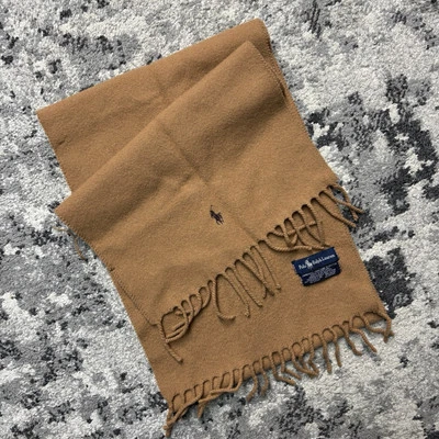 Polo Ralph Lauren 100% Lana de Cordero Beige Marrón Bufanda Poni Escocia Foto 1 de 4