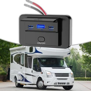 Double PD Chargeur Rapide USB 3.0 Chargeur Panneau USB Chargeur Voiture Coque Al - Photo 1 sur 12