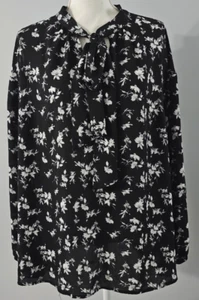 women TORRID black/white COLD-SHOULER top BLOUSE l/s SIZE 2 - Picture 1 of 13