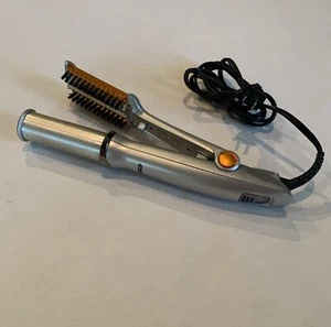 InStyler 1-1/4” Rotating Straightening Brush Iron Styler IS1001 Silver/Orange - Picture 1 of 4