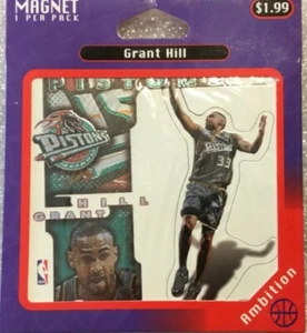 1997 Crown Pro Grant Hill Detroit Pistons Kühlschrankmagnet Basketballkarte - Bild 1 von 2