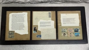 Folk Outsider Art - Europe Poetry Stamps Letters 26.5" x 12" - Picture 1 of 5