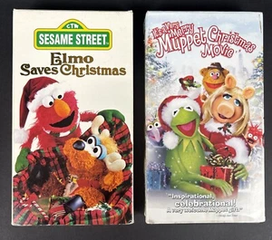 ELMO SAVES CHRISTMAS & IT'S A VERY MERRY MUPPET CHRISTMAS MOVIE VHS 1996/2002 VG - Foto 1 di 9