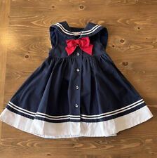 Sophie Rose Sailor Dress 2T Toddler Sleeveless Red White Blue Nautical Vintage