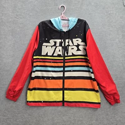 Star Wars Мужская куртка L красный в полоску ветровка с капюшоном персонаж силуэт - Изображение 1 из 4