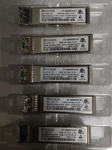 Lot of 5 Brocade 57-0000076-01 SFP+10G 1310nm 10GE-LR 10km Tranceiver - Picture 1 of 1