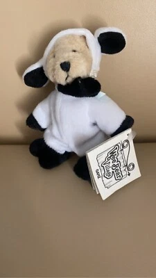 Mini Wooley GANZ Tan Teddy Bear Plush Sheep Costume 2001 White Black HE4282 - Image 1 of 4