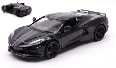 MODELLINO AUTO STATICO DIECAST CORVETTE STINGRAY 2020 NERO MODELLISMO SCALA 1:24 - Immagine 1 di 2