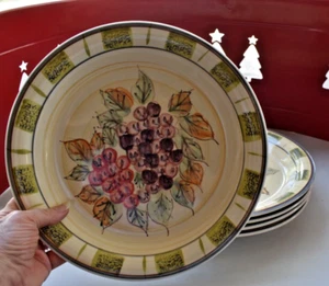 4 ~ Royal Norfolk Dinner Plates 10.5" Grapes Pattern RNF87 Ceramic VTG 1990s - Picture 1 of 5
