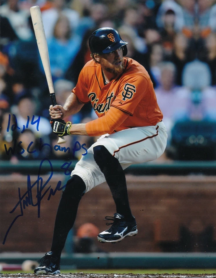 HUNTER PENCE  SAN FRANCISCO GIANTS  12, 14 WS CHAMPS   ACTION SIGNED 8x10 - Image 1 of 1