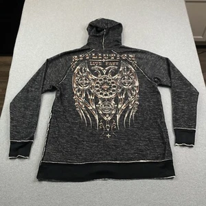 Affliction Hoodie Mens 3XL Reversible Skull Cyber Punk Metal Goth MADE IN USA - Picture 1 of 22
