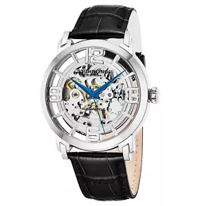 Stuhrling 165B2 331554 Winchester 44 Automatic Skeleton Silvertone Mens Watch - Picture 1 of 11