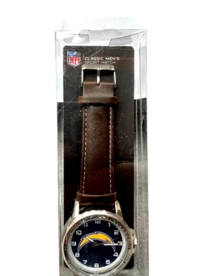 Los Angeles Chargers Watch Classic Sports Men's Leather Band Sparo NFL Official - Image 1 of 4