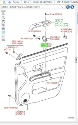 Scion xB 2008 - 2015 4pc Set Inner Weatherstrip Moldings Genuine OEM OE - Image 1 of 2