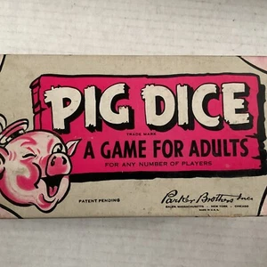 Pig Dice, 1942, 1st Edition, Parker Brothers - See Photos COMPLETE! - Picture 1 of 4