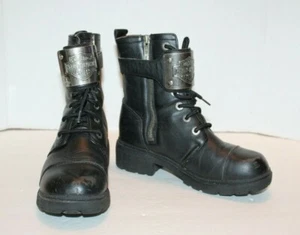 Genuine Harley-Davidson Motor Cycles Black Leather Zip Women's Boots 85224 BOX - Picture 1 of 7