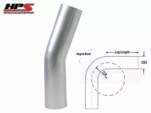 HPS 3.5" 89mm OD 20 Degree Bend 6061 Aluminum Elbow Tube Pipe 16 Gauge 3.5" CLR - Bild 1 von 1