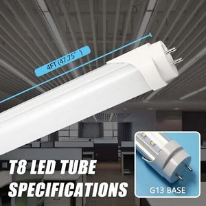 20 Pack 4ft T8 LED Tube Dual-end Powered Bypass Ballast Fluorescent Replacement - Picture 1 of 8