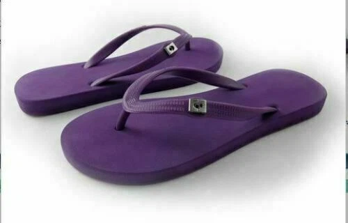 Purple Cozy Flip Flops For Women/ Changeable Crystal Ornament Base ~ Choose Size - Image 1 of 1