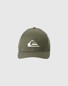 QUIKSILVER MOUNTAIN & WAVE GREEN CAP HAT NEW MENS UNISEX FLEXFIT Arch Brim Surf - Picture 1 of 4