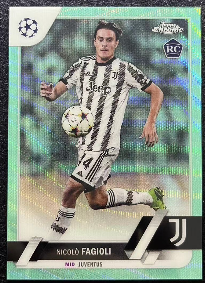 2022-23 Topps Chrome UEFA #53 Nicolo Fagioli RC Rookie Aqua Wave Refractor /199