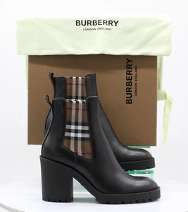 Burberry Ladies Allostock 70 Leather/Fabric Casual Black/Comb 41 UK 8 - Picture 1 of 9