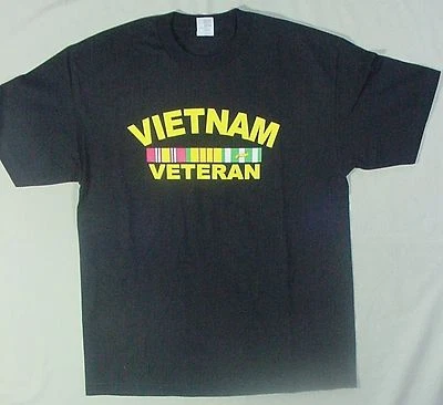 NUEVA Camiseta de Algodón Veterano Vietnam - Negra L, XL o 2XL Foto 1 de 3