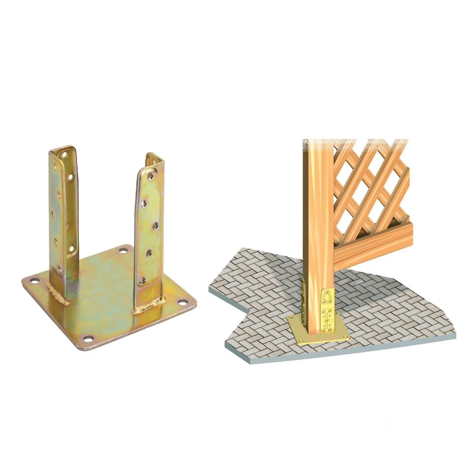 Staffa Per Fissare Fissaggio Palo Pali Legno Pannello Grigliato Gazebo 6x6 Cm - Immagine 1 di 1