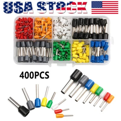 400pcs Assorted Crimp Terminals Insulated Electrical Wiring Connectors Set Kits - Image 1 of 4