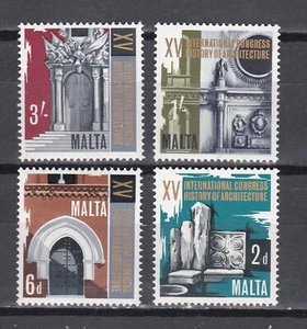 Francobolli Malta 1967 Storia Architettura 4 Valori MH UNI262-65 - Foto 1 di 1