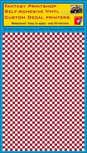Dk checkerboard red squares 4mm on white vinyl sticker transfers FPRC704DKR - Picture 1 of 9