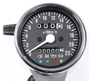 Mini Tacho Kontrollleuchten Chrom schwarz f. Harley-Davidson Honda Suzuki Yamaha - Bild 1 von 4