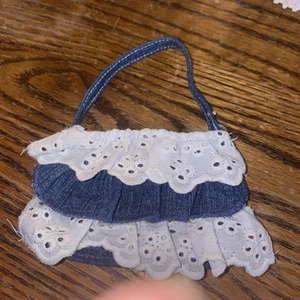 Build-A-Bear Denim lace Purse Handbag rustic sheik Style Outfit Accessory BABW - Picture 1 of 2