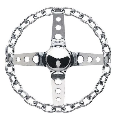 Grant 740 Chain 4-Spoke Steering Wheel, 11 Inch, 3-1/2 Inch Dish, Chrome - Image 1 of 4