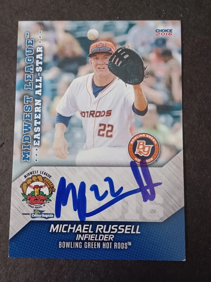 Michael Russell Signed 2016 Midwest League All-Star - Bowling Green Hot Rods - Image 1 of 1