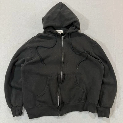 Vintage GAP Women’s Hoodie 90s Sz L Full Zip Crop Black USA Grunge Skater Blank - Image 1 of 4