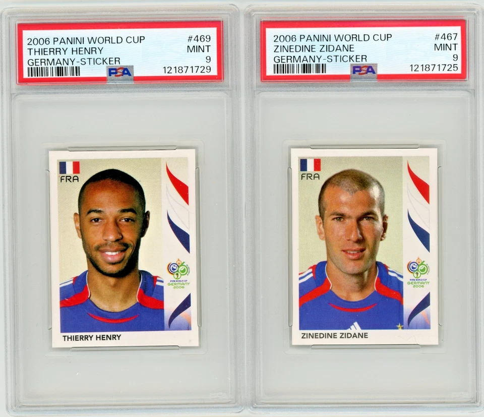 ZINEDINE ZIDANE & THIERRY HENRY 2006 Panini Кубок мира PSA новом 9 очень редкая!!! - Изображение 1 из 1