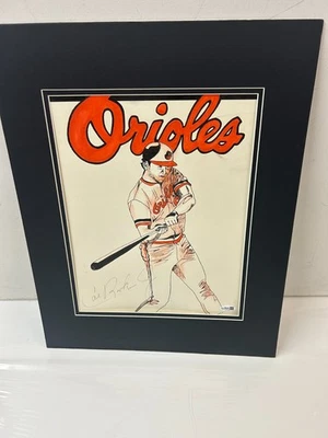 Cal Ripken Jr Baltimore Orioles  Sign 16X20 Print Framed and Matted With JSA COA - Image 1 of 4