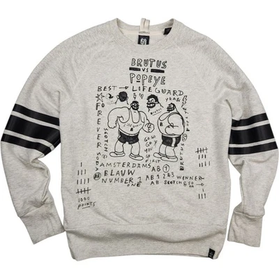 Scotch Soda Brutus vs Popeye Graphic Crewneck Sweatshirt Sz M Light Heather Grey - Image 1 of 4