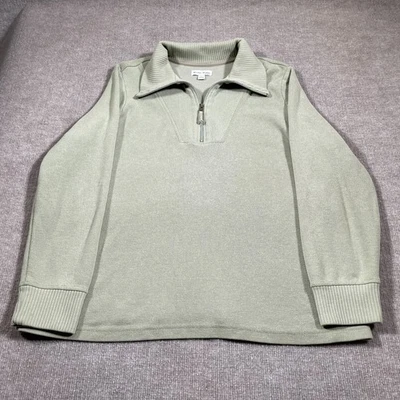 Studio Works 1/4 Zip Pullover Sweatshirt Womens Size 1X Green Relaxed Fit - Image 1 of 4